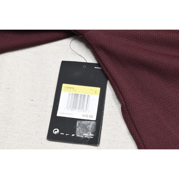Nike Dri-FIT Long Sleeve Shirt Womens Small Red Maroon Crossback Training Top - Picture 7 of 8